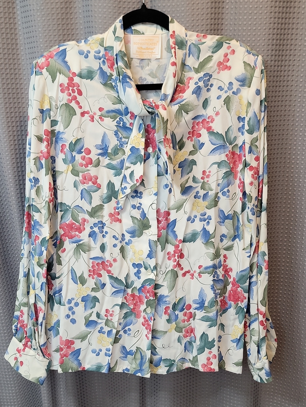 Vintage Pendleton Country Sophisticates Pussybow Blouse Size M